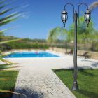 Lamppost Vintage Style 2 Lights in Anthracite Aluminum Made in Italy - Empire Viadurini