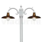 Vintage Style Street Lamp 2 Lights in Aluminum and Brass Made in Italy - Adela Viadurini