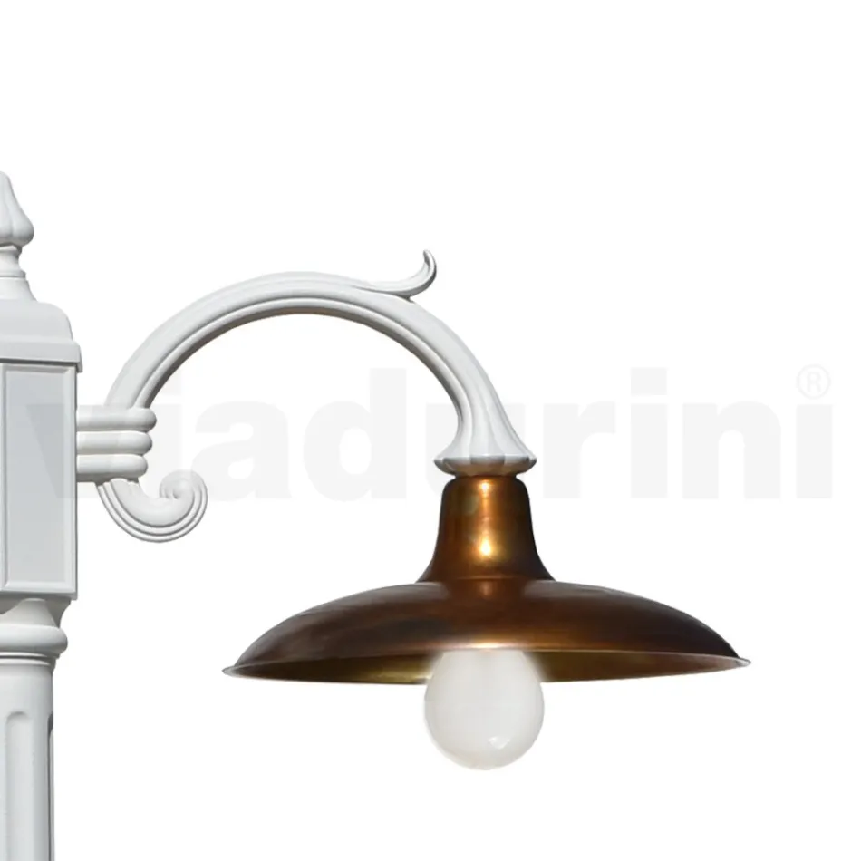 Vintage Style Street Lamp 2 Lights in Aluminum and Brass Made in Italy - Adela Viadurini