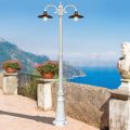 Vintage Style Street Lamp 2 Lights in Aluminum and Brass Made in Italy - Adela