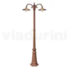 Vintage Style Street Lamp 2 Lights in Aluminum and Brass Made in Italy - Adela Viadurini