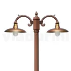 Vintage Style Street Lamp 2 Lights in Aluminum and Brass Made in Italy - Adela Viadurini