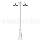 Vintage Style Street Lamp 2 Lights in Aluminum and Brass Made in Italy - Adela Viadurini