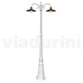 Vintage Style Street Lamp 2 Lights in Aluminum and Brass Made in Italy - Adela