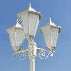 Vintage Style Street Lamp 3 Lights in Aluminum and Glass Made in Italy - Terella Viadurini