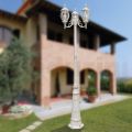 Vintage Style Street Lamp with 3 Lights in White Aluminum Made in Italy - Dodo