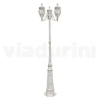 Vintage Style Street Lamp with 3 Lights in White Aluminum Made in Italy - Dodo Viadurini