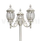 Vintage Style Street Lamp with 3 Lights in White Aluminum Made in Italy - Dodo Viadurini