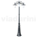 Vintage Style Street Lamp with 3 Lights in Gray Aluminum Made in Italy - Belen