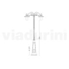 Vintage Style Street Lamp with 3 Lights in Gray Aluminum Made in Italy - Belen Viadurini