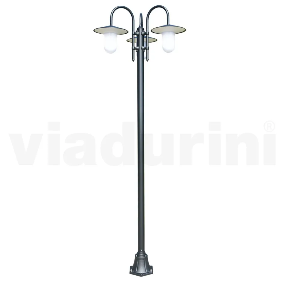 Vintage Style Street Lamp with 3 Lights in Aluminum Made in Italy - Belen Viadurini