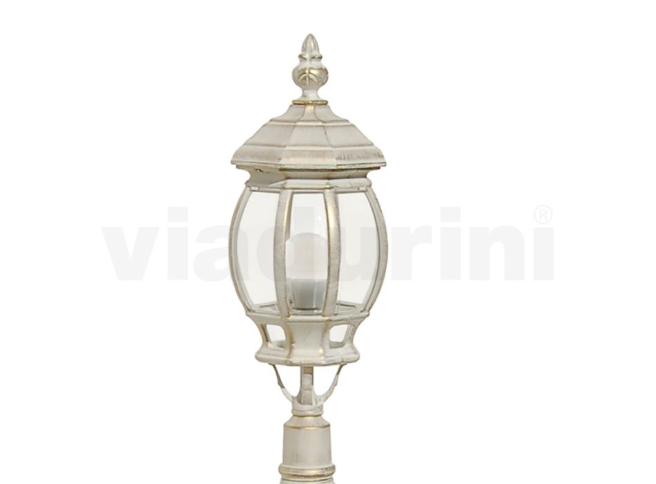 Vintage Style Street Lamp in White Aluminum Made in Italy - Dodo Viadurini