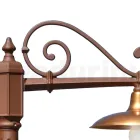 Vintage Style Street Lamp in Corten Aluminum and Brass Made in Italy - Adela Viadurini