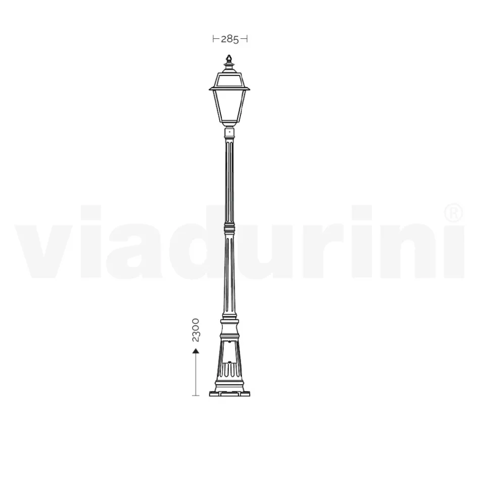 Vintage Style Lamp in Aluminum and Glass Made in Italy - Vivian Viadurini