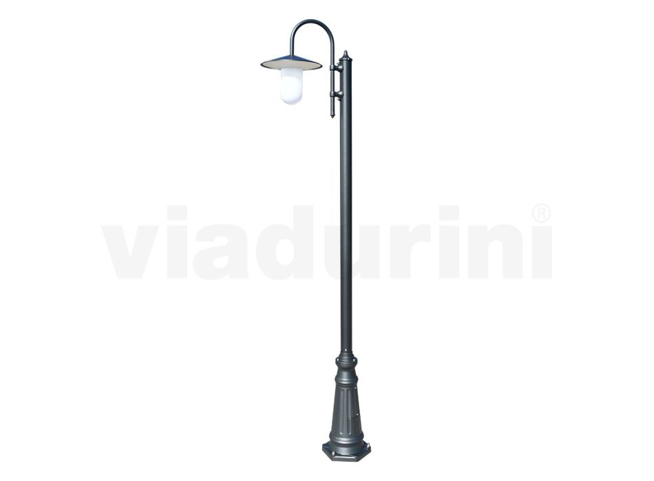 Vintage Style Street Lamp in Anthracite Gray Aluminum Made in Italy - Belen Viadurini