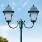 Vintage Lamppost with 2 Lights in Aluminum and Glass Made in Italy - Doroty Viadurini