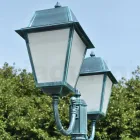 Vintage Lamppost with 2 Lights in Aluminum and Glass Made in Italy - Doroty Viadurini
