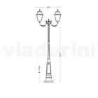 Vintage Lamppost with 2 Lights in Aluminum and Glass Made in Italy - Doroty Viadurini