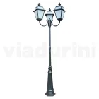 Vintage Lamppost with 3 Lights in Aluminum and Glass Made in Italy - Vivian Viadurini