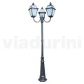 Vintage Lamppost with 3 Lights in Aluminum and Glass Made in Italy - Vivian