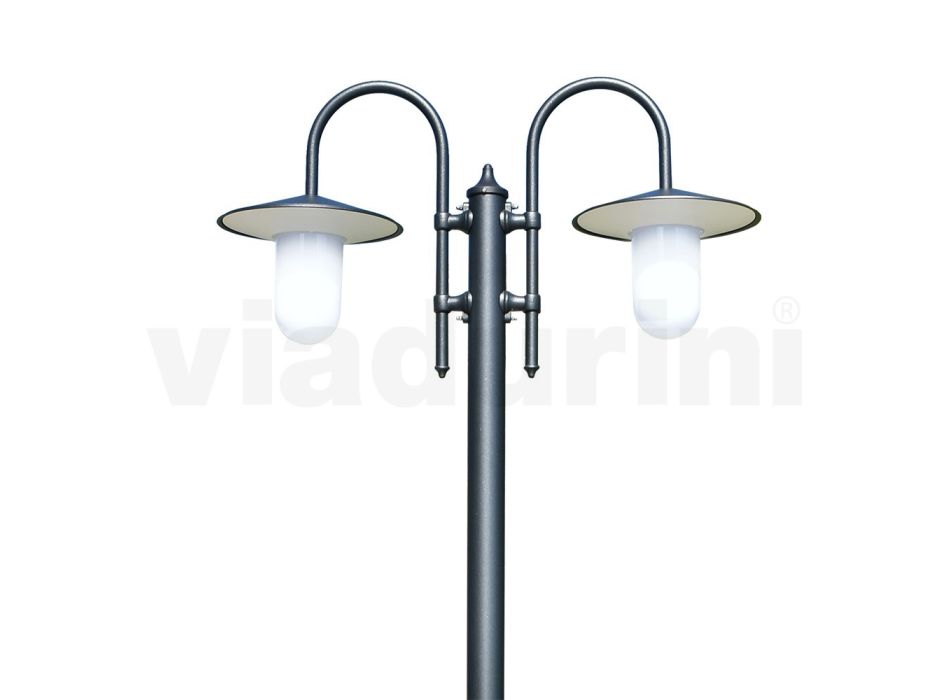 Vintage Garden Lamp 2 Lights in Aluminum Made in Italy - Belen Viadurini