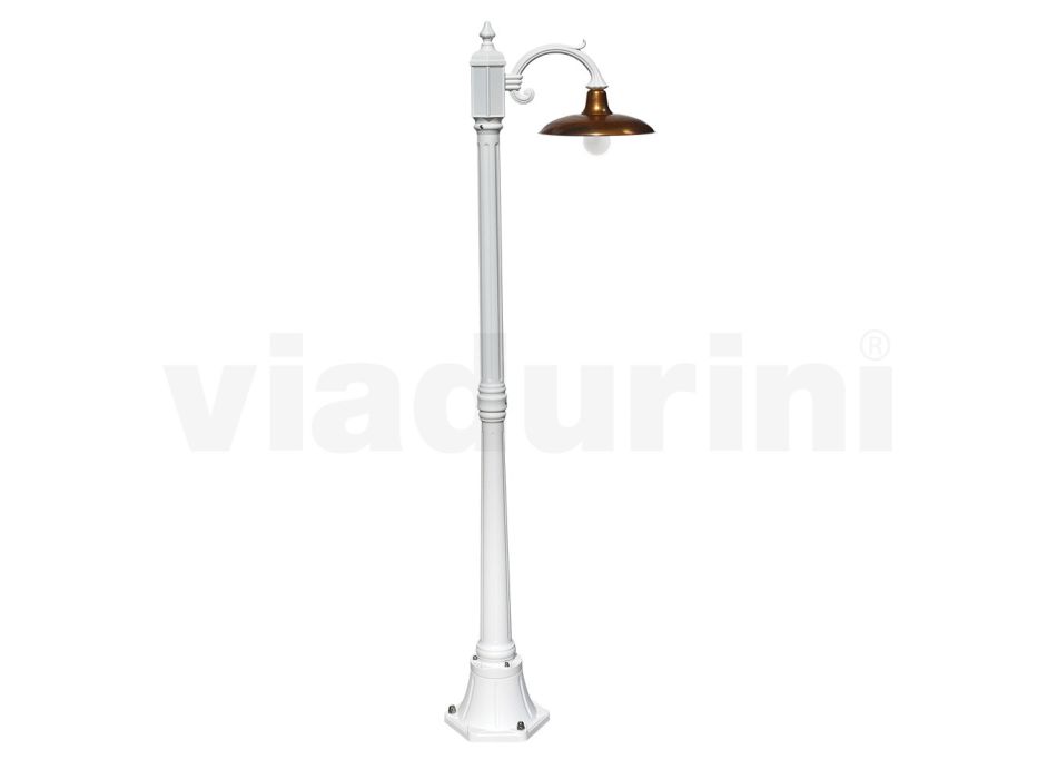 Vintage Lamp in Aluminum with Diffuser in Brass Made in Italy - Adela Viadurini