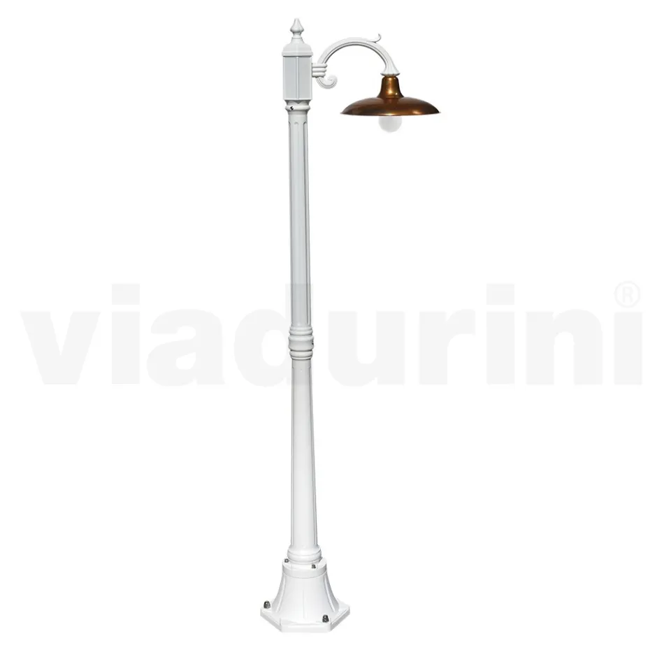 Vintage Lamp in Aluminum with Diffuser in Brass Made in Italy - Adela Viadurini