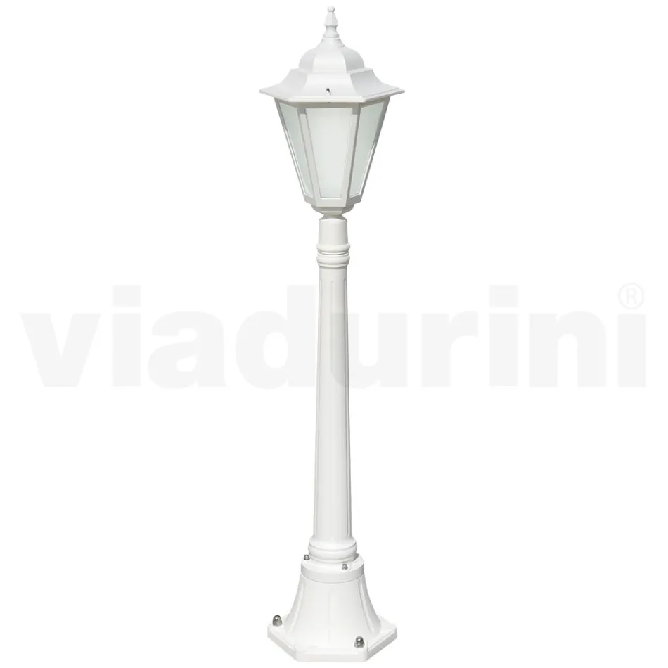 Vintage Outdoor Lamp in White Aluminum Made in Italy - Terella Viadurini