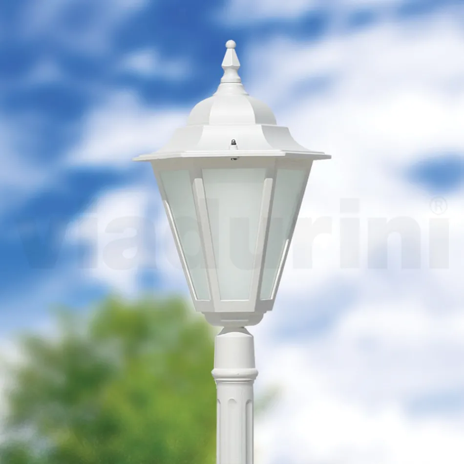 Vintage Outdoor Lamp in White Aluminum Made in Italy - Terella Viadurini