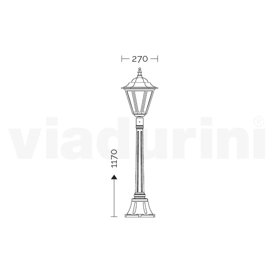 Vintage Outdoor Lamp in White Aluminum Made in Italy - Terella Viadurini