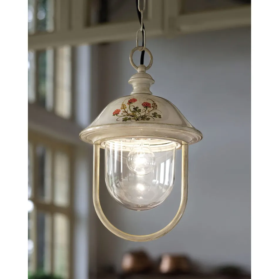 Outdoor Suspension Lantern in Hand Painted Aluminum - Bari Viadurini