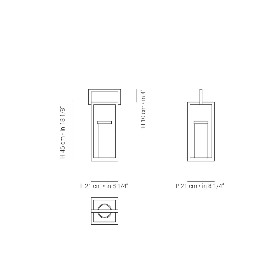 Outdoor Lantern with Black Aluminum Structure Made in Italy - Eve Viadurini