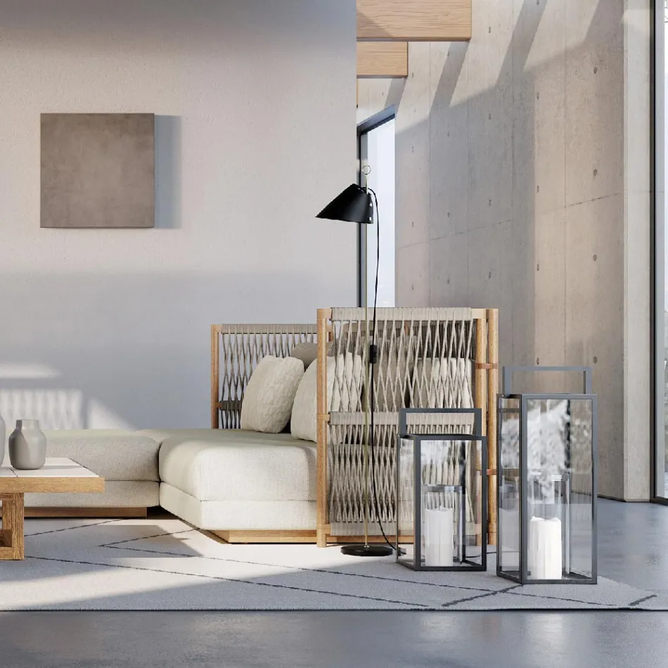 Outdoor Lantern with Black Aluminum Structure Made in Italy - Eve Viadurini