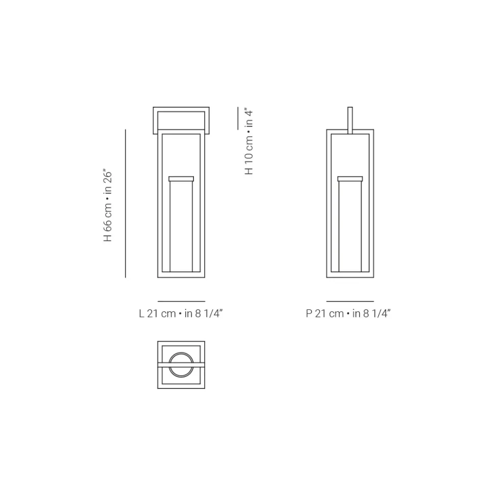 Outdoor Lantern with Black Aluminum Structure Made in Italy - Eve Viadurini