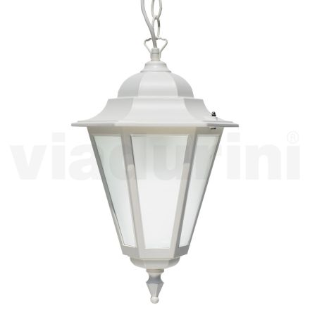 Vintage Outdoor Lantern in White Aluminum Made in Italy - Terella Viadurini