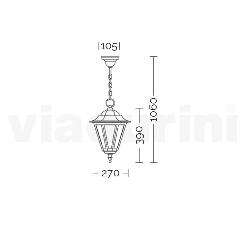 Vintage Outdoor Lantern in White Aluminum Made in Italy - Terella Viadurini