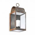 Made in Italy outdoor wall lantern made of brass and iron