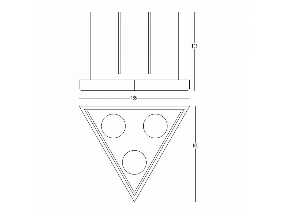 Triangular Design Living Room White Corian Lantern - Sisifo Viadurini