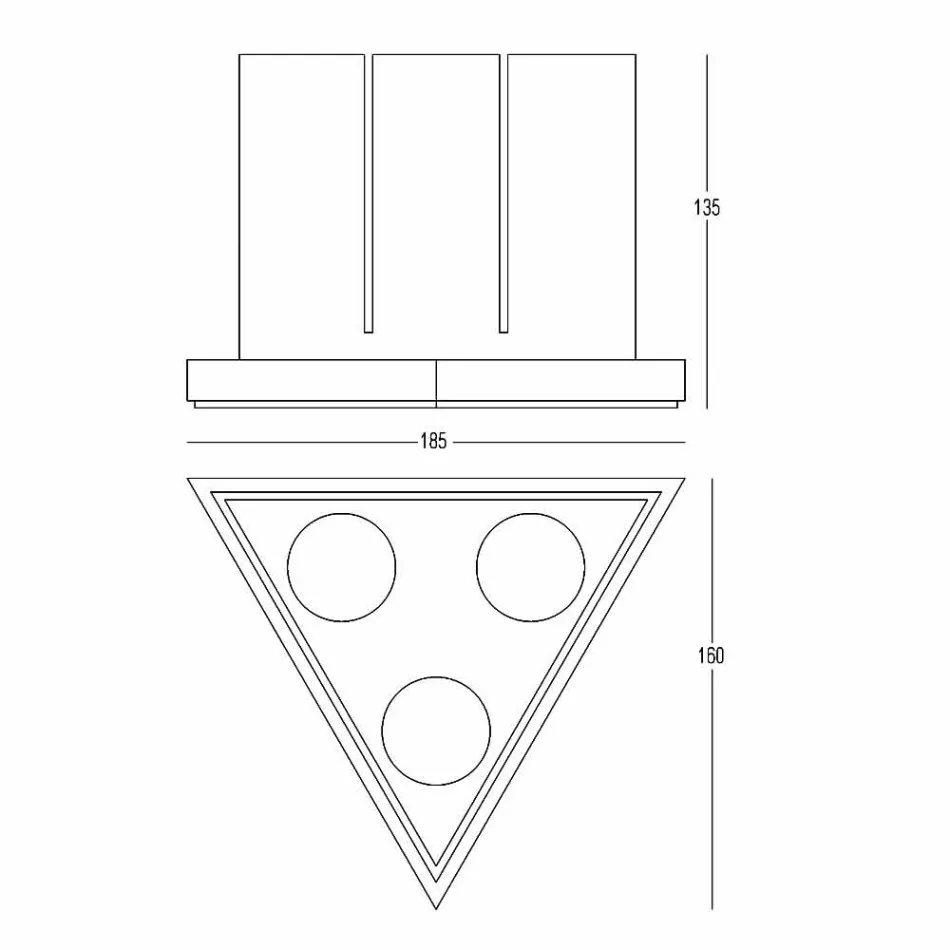 Triangular Design Living Room White Corian Lantern - Sisifo Viadurini