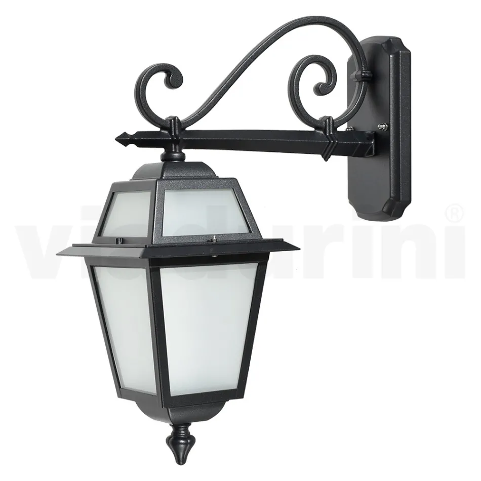 Outdoor Lantern Made of Anthracite Aluminum and Glass Made in Italy - Elric Viadurini