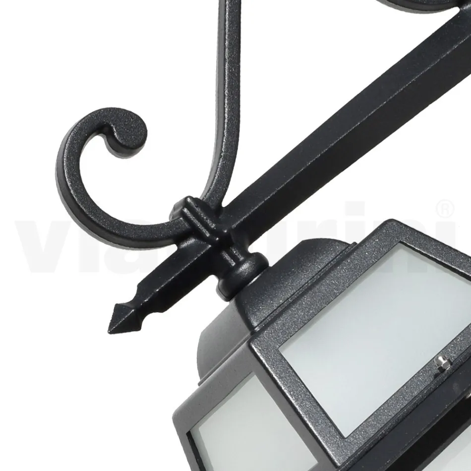 Outdoor Lantern Made of Anthracite Aluminum and Glass Made in Italy - Elric Viadurini