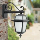Outdoor Lantern Made of Anthracite Aluminum and Glass Made in Italy - Elric Viadurini