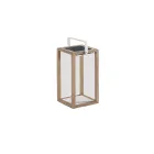Outdoor Solar Lantern with Painted Aluminum or Teak Structure - Greg Viadurini
