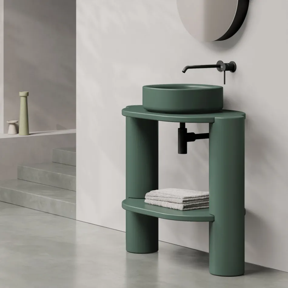 40x40 cm Countertop Ceramic Washbasin in Various Colors Made in Italy - Girl Viadurini