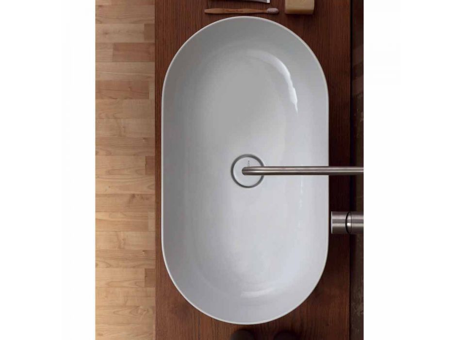 70x35cm ceramic countertop washbasin made in Italy Star, modern design Viadurini