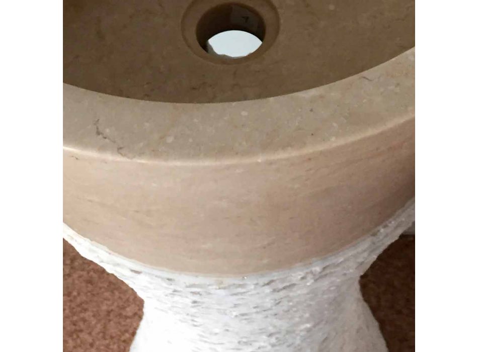 White column washbasin in Iris natural stone, unique piece Viadurini