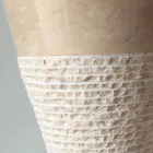 White column washbasin in Iris natural stone, unique piece Viadurini