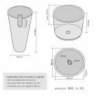 Washbasin Column Conical Stone Natural Black Raja Viadurini