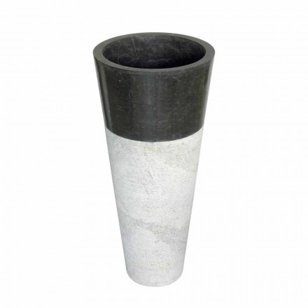 Washbasin Column Conical Stone Natural Black Raja Viadurini