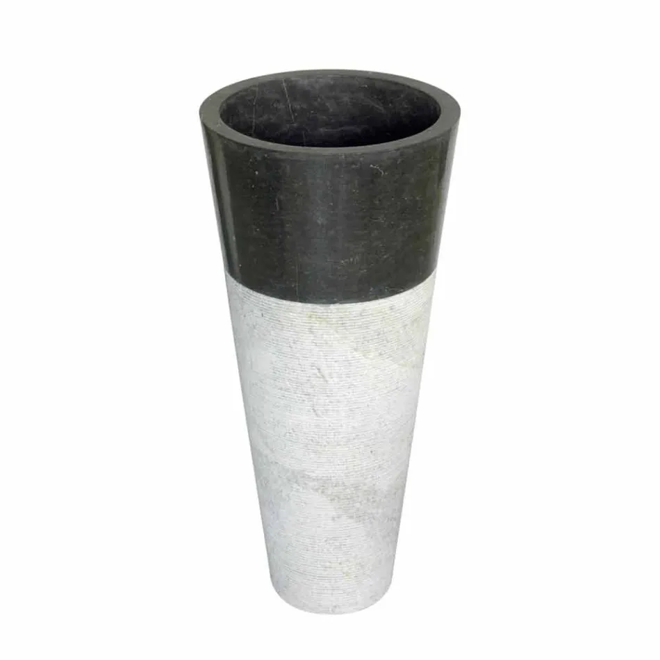 Washbasin Column Conical Stone Natural Black Raja Viadurini